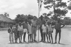 Israel Commander of Nahal with Young African Pioneers
