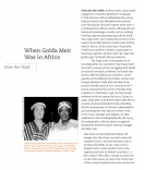When Golda Meir Was in Africa